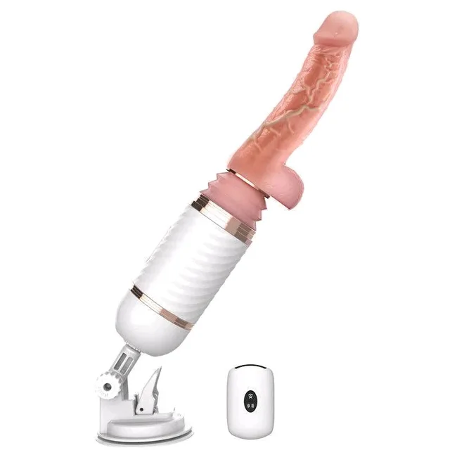 Remote Control Dildo Sexual Machine - ABS+ Soft Silicone, 6 Inch, Cameo