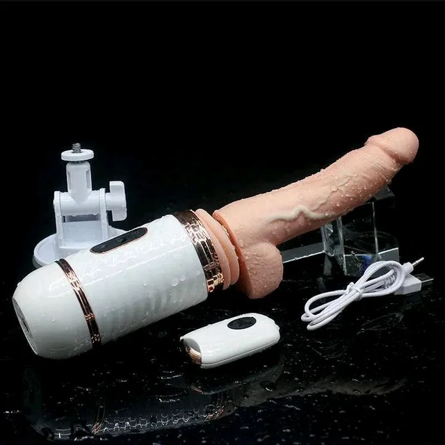 Remote Control Dildo Sexual Machine - ABS+ Soft Silicone, 6 Inch, Cameo