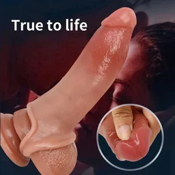 Realistic Silicone Penis Extender Sleeve - Men, Silicone, 5.5 Inch