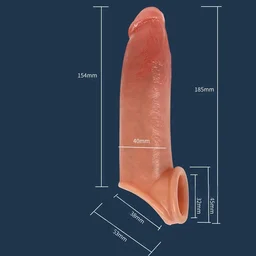 Realistic Silicone Penis Extender Sleeve - Men, Silicone, 5.5 Inch