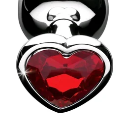 Heart Base Stainless Steel Anal Plug - Stainless steel, Small