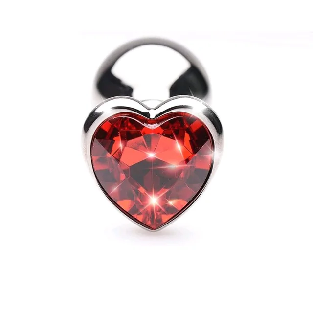 Heart Base Stainless Steel Anal Plug - Stainless steel, Small