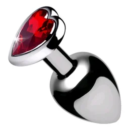 Heart Base Stainless Steel Anal Plug - Stainless steel, Small