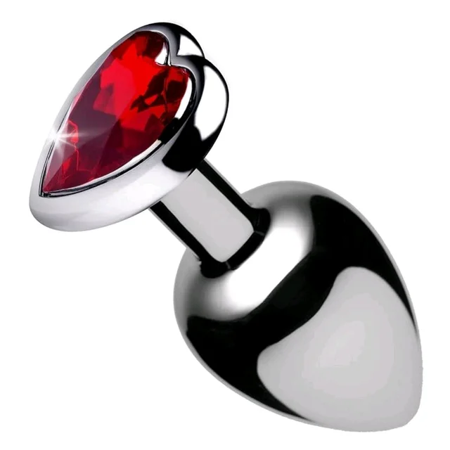 Heart Base Stainless Steel Anal Plug - Stainless steel, Small
