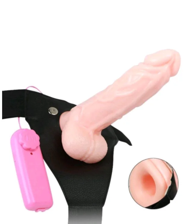 Hollow Strap-on Dildo - Couple, Silicone, 8.5 Inch