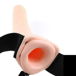 Hollow Strap-on Dildo - Couple, Silicone, 8.5 Inch