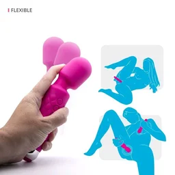 Mini Wand Vibrator 20 Speeds - Pink Flamingo, Silicone