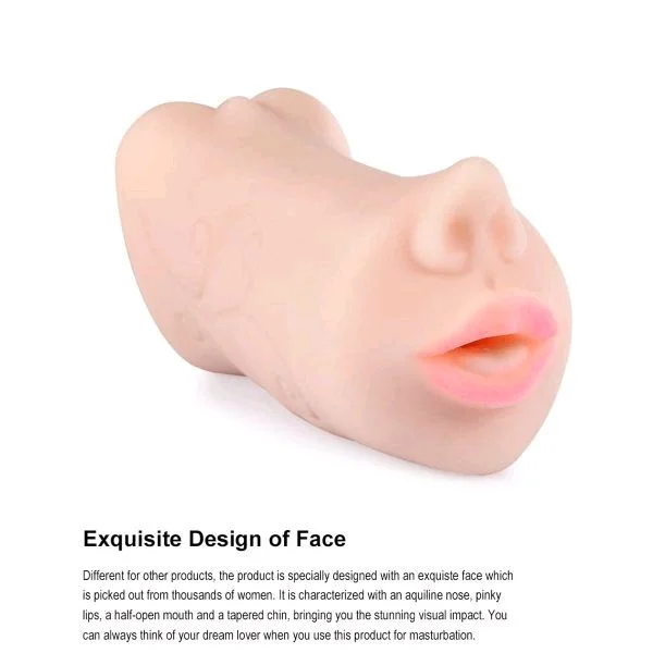 3 in One 3 in 1 3D Realistic Pocket Masturbator (Mouth+Vagina+Anal) - Cameo, High grade Soft Silicone, 7.08 inch× 3.14 Inch