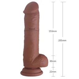 Rotating The Expert Silicone Dildo - Morocco Brown, Silicone, 7.5 Inches
