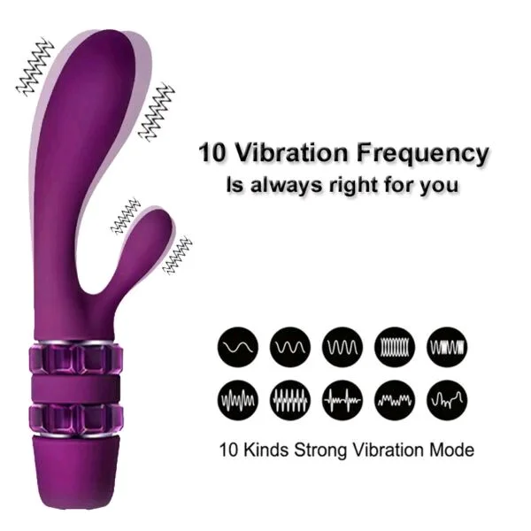 Powerful G-Spot Vibrator - High Grade Silicone, Purple, 5.2 Inches