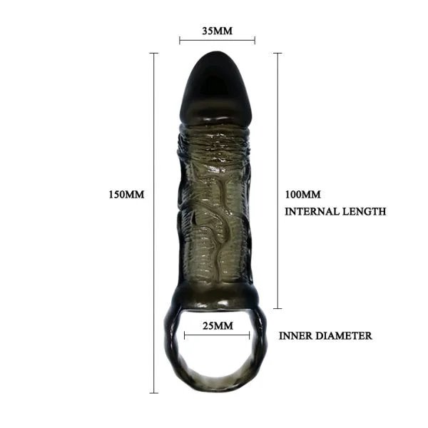 Men Extension Penis Sleeve - 5.11 Inch, TPR, Mine Shaft