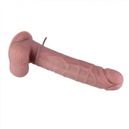 Realistic Rotating Dildo Vibrator - Brown, Silicone, 8 Inches