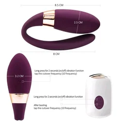 U Shape G-Spot Wireless Vibrator Rechargeable - Silicone, Ripe Plum
