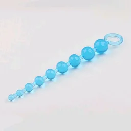 Flexible 10 Jelly Anal Beads - Silicone, 5.8 Inches, Blue