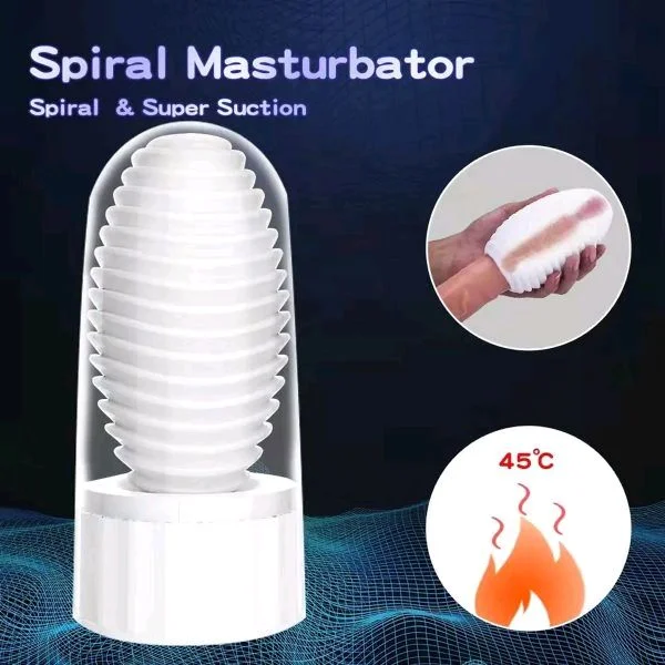 Realistic Textured Cup with Heating Rod Pocket Pussy Masturbator