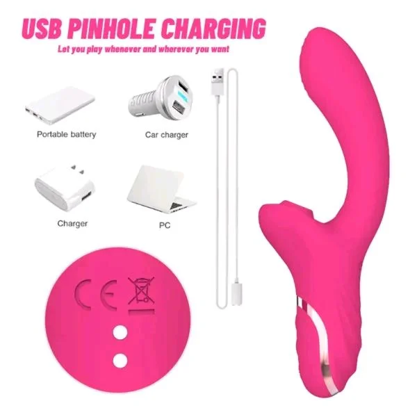 G-spot Clitoral Sucking Rabbit Vibrator - Silicone+ Abs, Electric Violet
