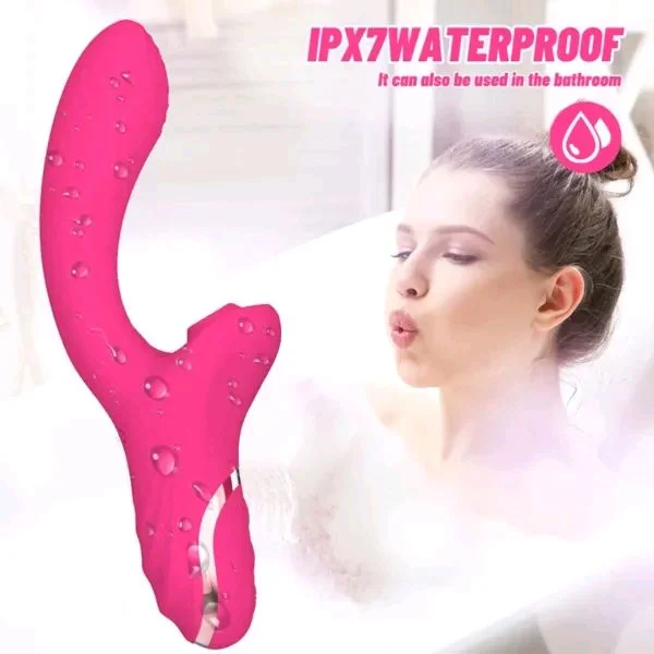 G-spot Clitoral Sucking Rabbit Vibrator - Silicone+ Abs, Pink Flamingo