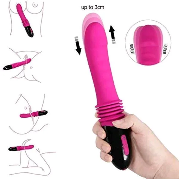 Nelson Thrusting Vibrator - Black, Abs+ Silicone, Insertable: 6.2 Inches