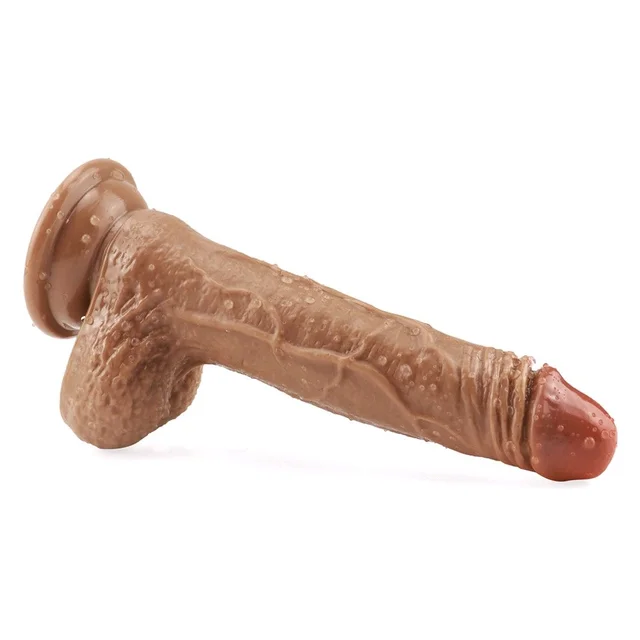 Realistic Dildo with Strong Two Layer Silicone Suction Cup - 8 inches