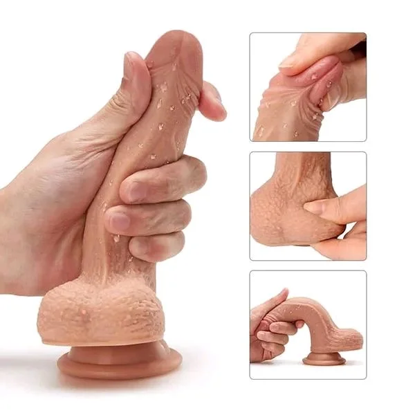 Realistic Dildo with Strong Two Layer Silicone Suction Cup - 9 inches