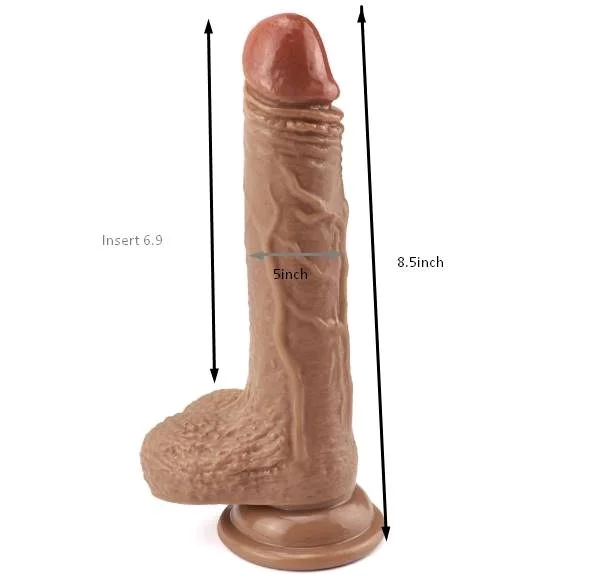 Realistic Dildo with Strong Two Layer Silicone Suction Cup - 9 inches