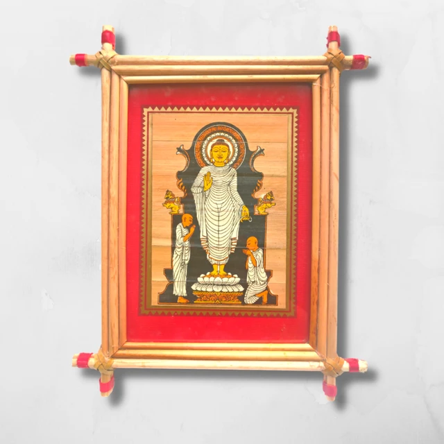 Buddha Handprinted Palm Leaf Frame