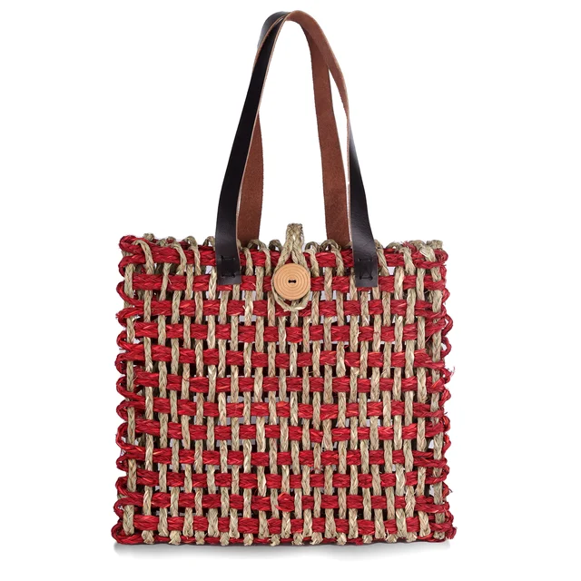 Handcrafted Sabai Grass Bag - Eco-Friendly Chic - 12 in, 4 in, 12 in