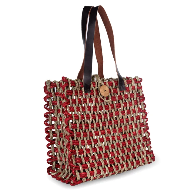 Handcrafted Sabai Grass Bag - Eco-Friendly Chic - 12 in, 4 in, 12 in