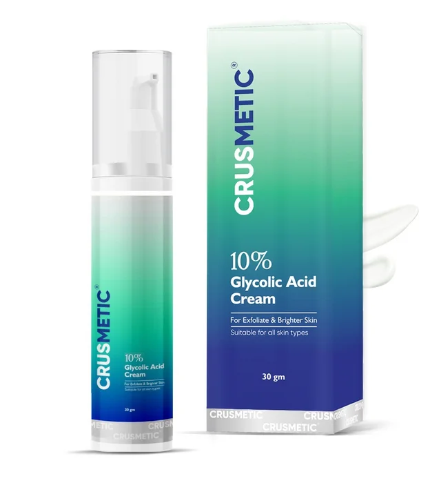 CRUSMETIC 10% Glycolic Acid Cream 30g | Reduce Pigmentation and Tanning | Removes Dead Skin