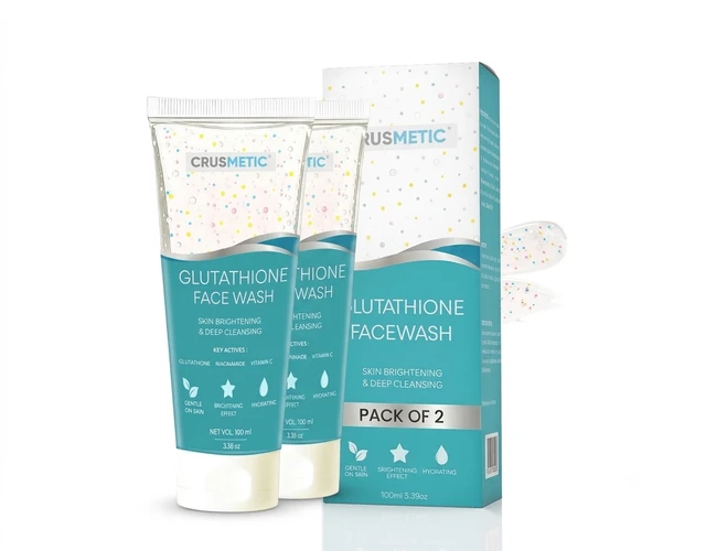 Pack of 2 - Crusmetic Glutathione Face Wash with Niacinamide & Vitamin C (100ml x 2) | Skin Brightening & Dark Spot Reduction | Buy 1 Get 1 Special Value Pack
