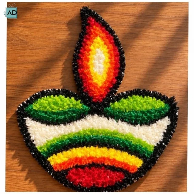 Big Diya Rangoli Mats - Set Of 8 (10 Inch)