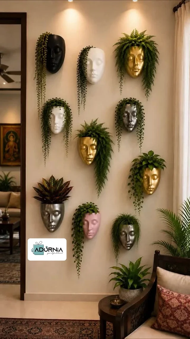 Wall Face Planters - Set of 10, 8 Inch