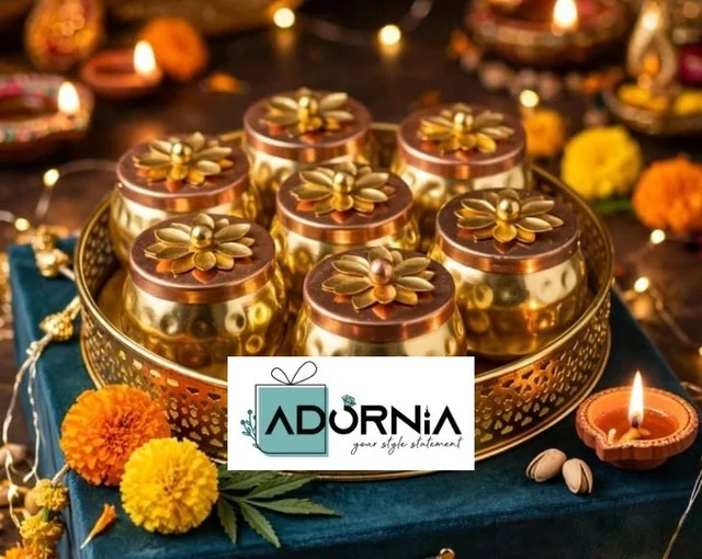 Metal Dry Fruit Jar Set with Tray - 7 Jars