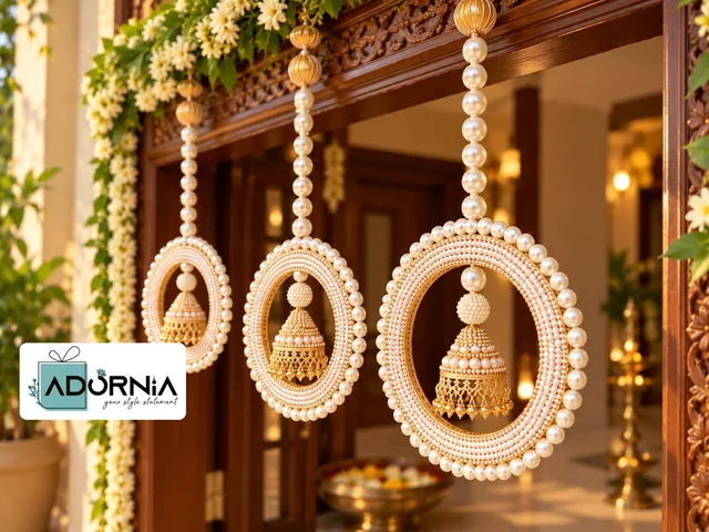 Pearl Jhumka Hanging Set - Set of 3