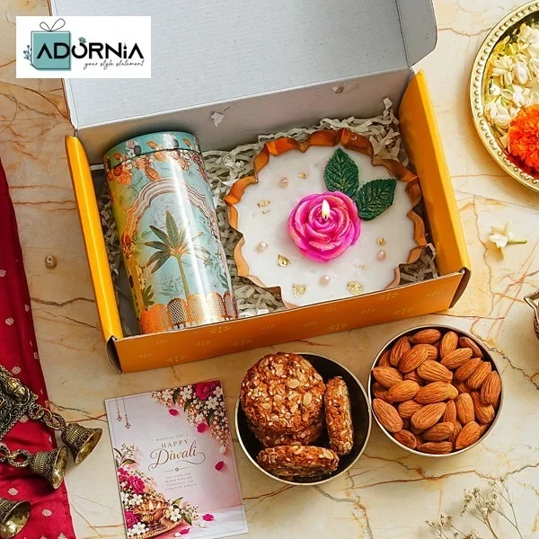 Pink Petals Diwali Gift Hamper - Almonds