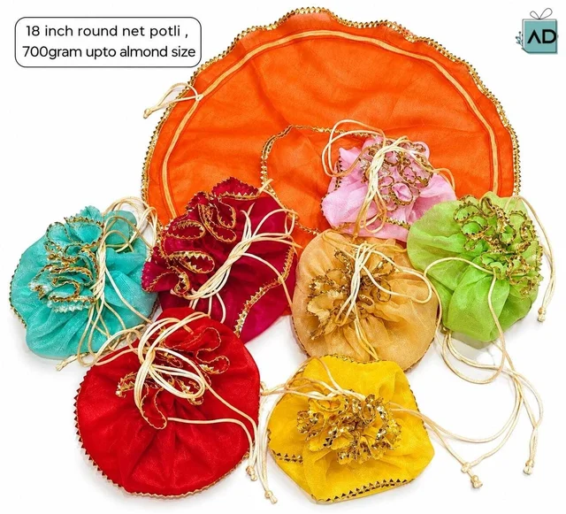 Tissue Net Round Potli - 18 Inch - Rs.58 Each