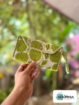 3 Fold Quilted Hand Block Print Clutch