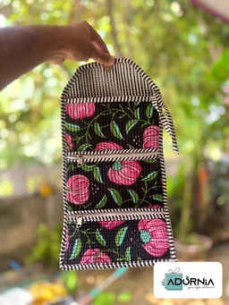 3 Fold Quilted Hand Block Print Clutch