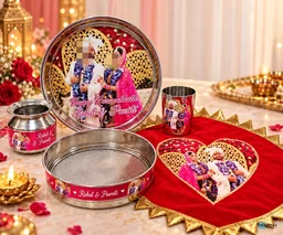 Personalized Karvachauth Thali Set with Couple Photo