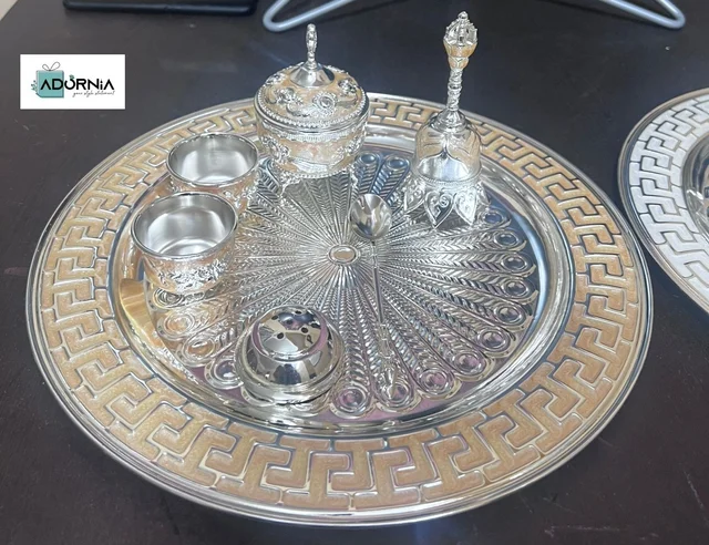 Enamel Work Pooja Thali Set - 12 Inches
