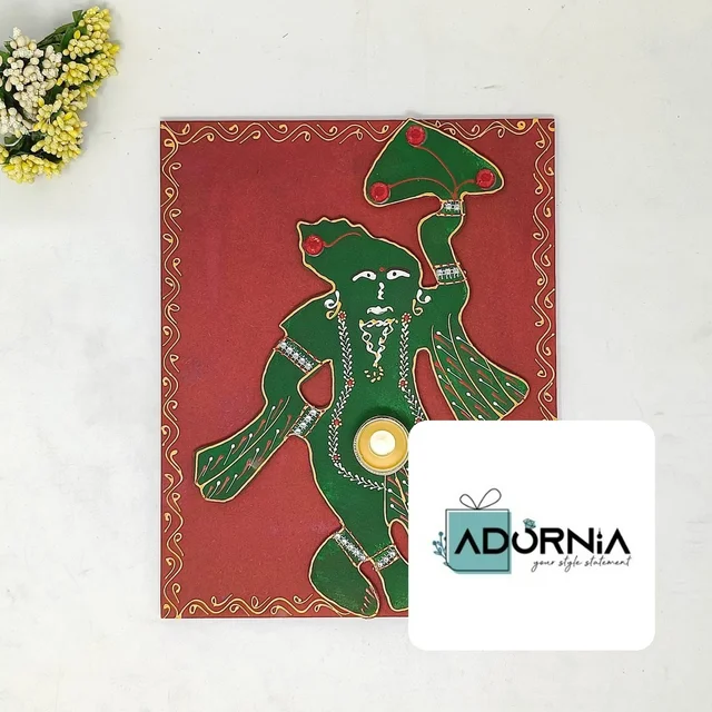 Goverdhan Pooja Paata - Hand Painted Wooden 10x12 Inch