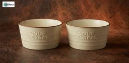 Ceramic Soup & Snack Bowls - Set of 2 - Cream