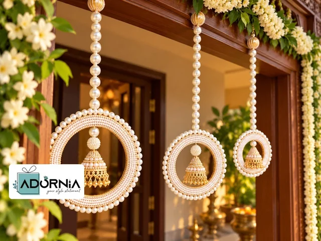 Pearl Jhumka Hanging Set - Set of 3