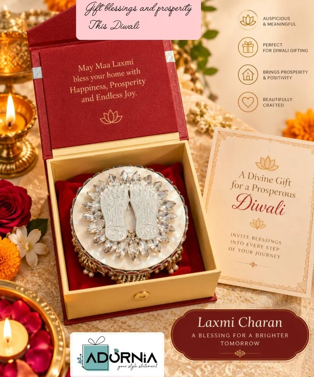 Pure Silver Laxmi Charan Chowki with Gift Box