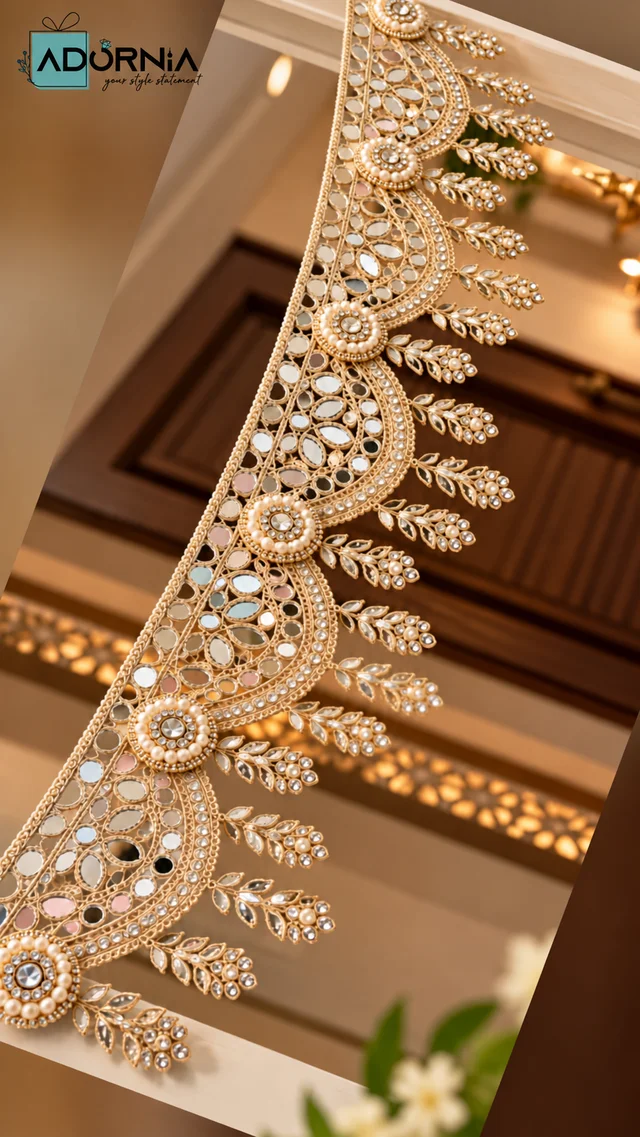 Pearl and Mirror Work Door Toran