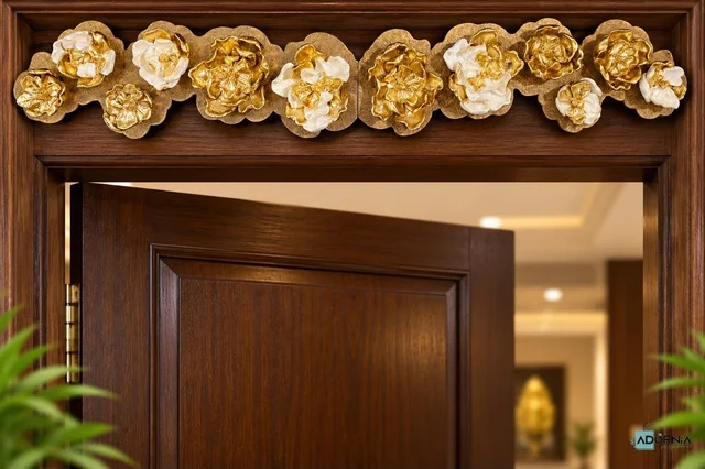 Golden Blossom Floral Door Toran
