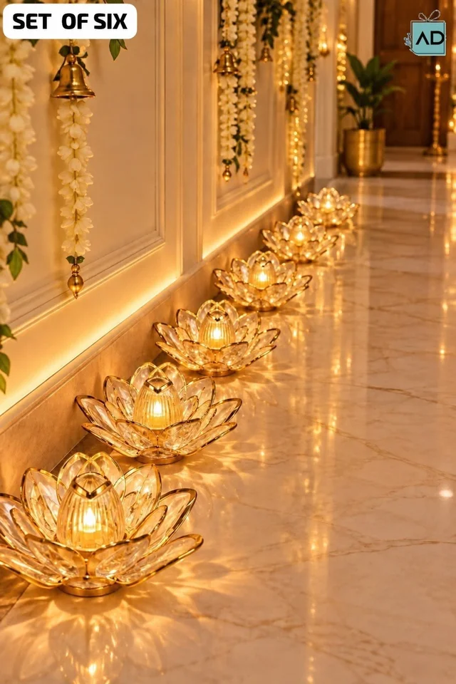 Golden Lotus LED Lights - Set of 6