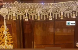 Mirror Stone Bandarwar with Lotus Side Hangings
