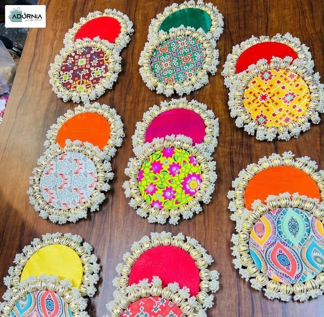 Colourful Round Decorative Mats - Pair