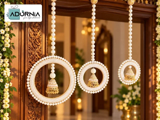 Pearl Jhumka Hanging Set - Set of 3